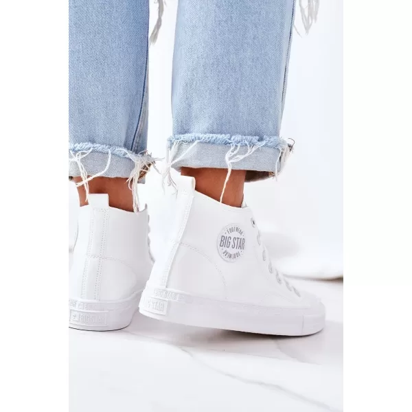  Damen-Lederstiefeletten BIG STAR GG274016 WEISS Big Star Shoes 