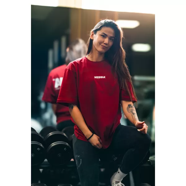  Übergroßes T-Shirt GYM ESSENTIALS 381 DARK RED Nebbia 