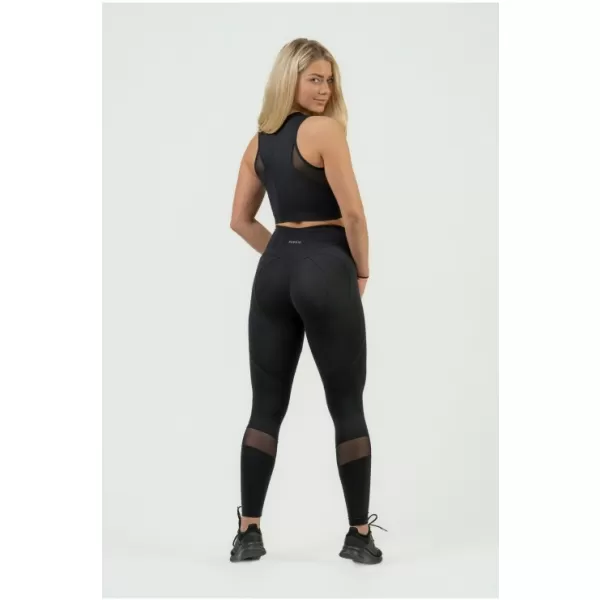  Damen-Crop-Top mit hohem Halt INTENSE Mesh 842 BLACK Nebbia 