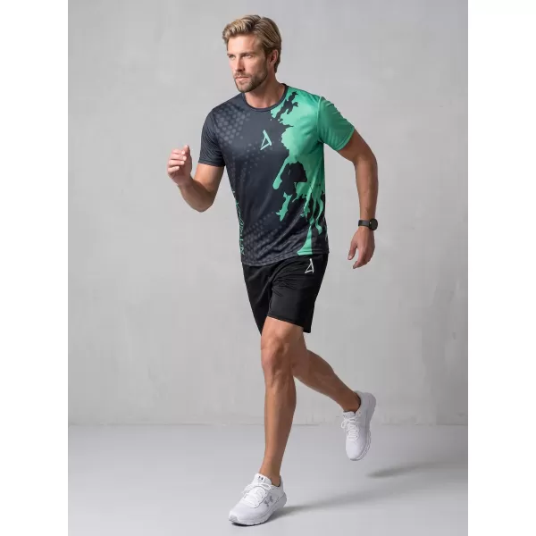  Männer funktionaler T -Shirt Premium ALTISPORT VOJ/ALM112TR01 SCHWARZ-TYRKYS 