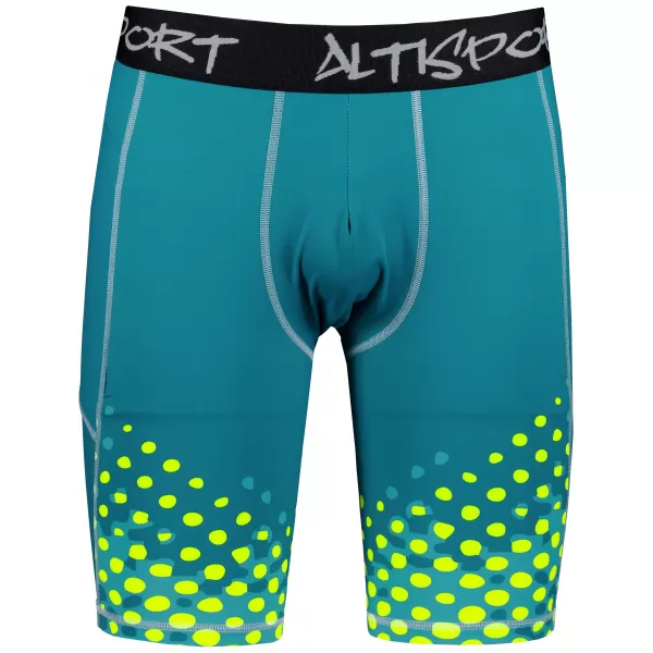  Männersport -Leggings über den Knien der Prämie ALTISPORT VOJ/ALM109LEG02 EMERALD-FLUO 