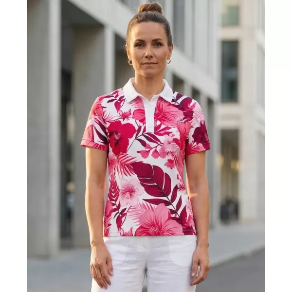  Frauenfunktional T -Shirt mit Premiumkragen ALTISPORT VOJ/ALW111TR05 ROSA BLUMEN 