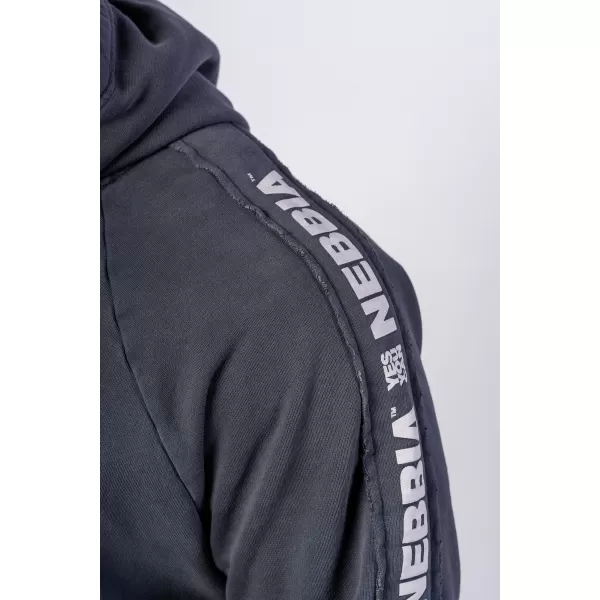  Gewaschener Kapuzenpullover HERITAGE 793 BLACK Nebbia 