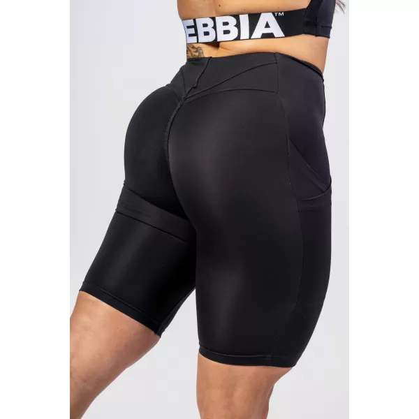  GYM THERAPY 628 SCHWARZ Nebbia 10 Zoll Radhose mit hoher Taille 