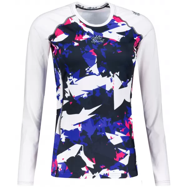  Frauen funktionales t -Shirt mit langen Ärmeln Premium ALTISPORT VOJ/ALW110TR03 VIOLETT -WEIß 