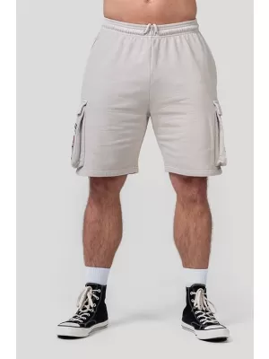 Gewaschene, lockere Cargo-Shorts LEGACY 787 HELLGRAU Nebbia