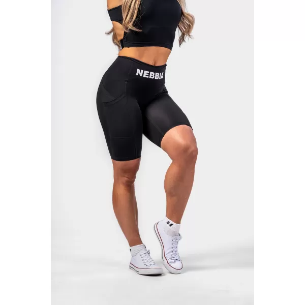  GYM THERAPY 628 SCHWARZ Nebbia 10 Zoll Radhose mit hoher Taille 