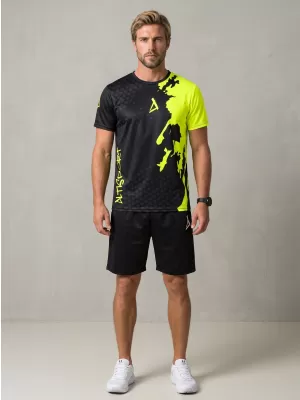 Männer funktionaler T -Shirt Premium ALTISPORT VOJ/ALM112TR01 SCHWARZFLUO GELB