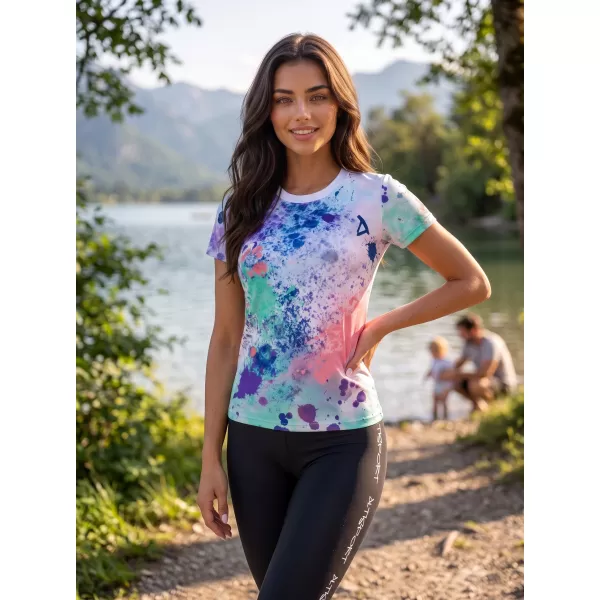  Hochwertiges Funktions-T-Shirt für Damen ALTISPORT VOJ/ALW055TR01 LILA/GRÜN 