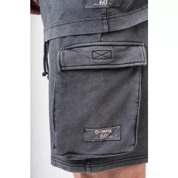  Gewaschene, lockere Cargo-Shorts LEGACY 787 BLACK Nebbia 