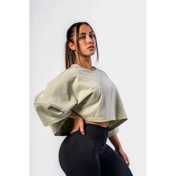  Übergroßes Crop-T-Shirt JUST FLOW 431 HELLGRÜN Nebbia 