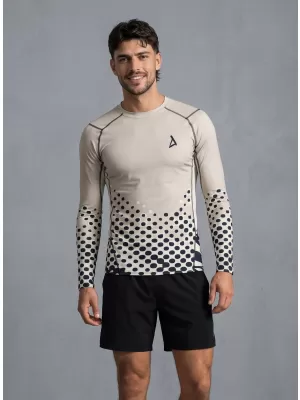 Funktionelle Kompression t -Shirt von Männern mit langarmiger Prämie ALTISPORT VOJ/ALM109TR03 HELLBRAUN