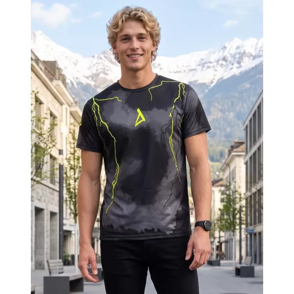  Männer funktionaler T -Shirt Premium ALTISPORT VOJ/ALM113TR01 SCHWARZFLUO GELB 