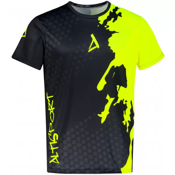  Männer funktionaler T -Shirt Premium ALTISPORT VOJ/ALM112TR01 SCHWARZFLUO GELB 