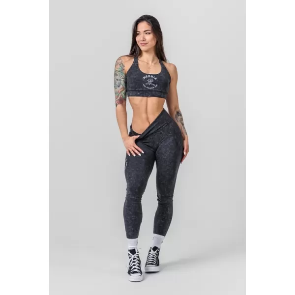  Gewaschener Sport-BH mit mittlerem Halt GOLDEN AGE 778 BLACK Nebbia 