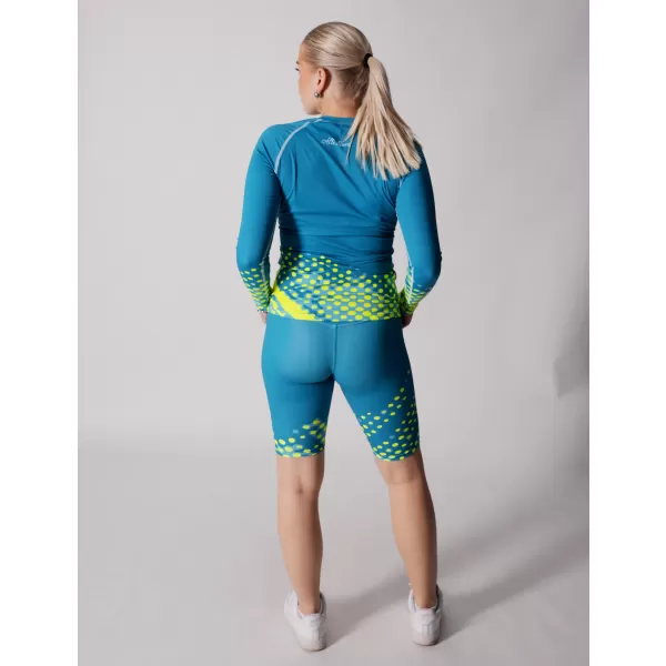  Frauen funktionales t -Shirt mit langen Ärmeln Premium ALTISPORT VOJ/ALW109TR03 EMERALD/FLUO GELB 