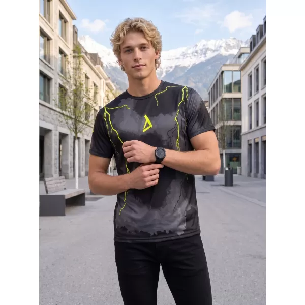 Männer funktionaler T -Shirt Premium ALTISPORT VOJ/ALM113TR01 SCHWARZFLUO GELB 