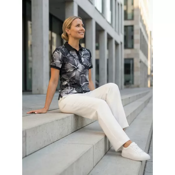  Frauenfunktional T -Shirt mit Premiumkragen ALTISPORT VOJ/ALW102TR05 SCHWARZ UND WEIß 