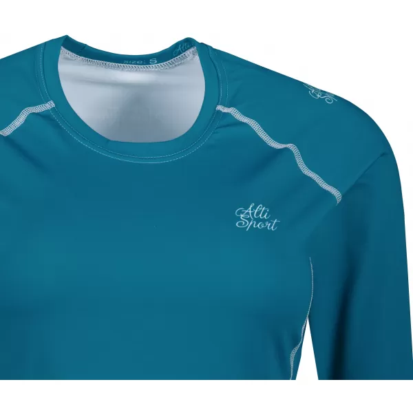  Frauen funktionales t -Shirt mit langen Ärmeln Premium ALTISPORT VOJ/ALW109TR03 EMERALD/FLUO GELB 