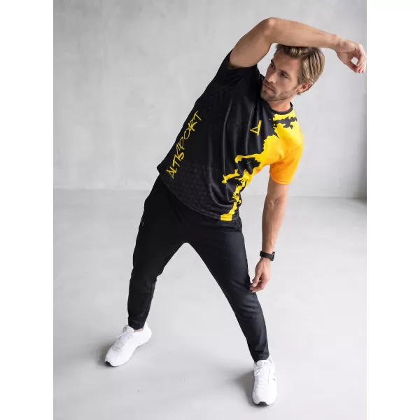  Männer funktionaler T -Shirt Premium ALTISPORT VOJ/ALM112TR01 SCHWARZFLUO ORANGE 