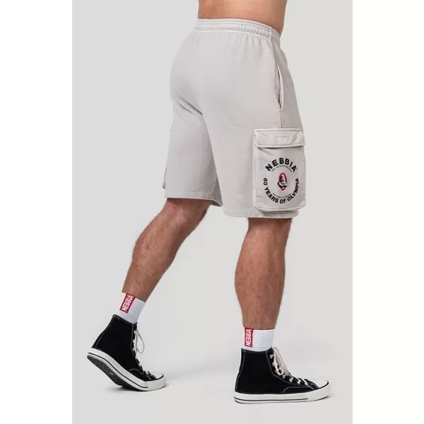  Gewaschene, lockere Cargo-Shorts LEGACY 787 HELLGRAU Nebbia 