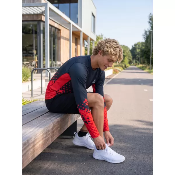  Funktionelle Kompression t -Shirt von Männern mit langarmiger Prämie ALTISPORT VOJ/ALM109TR03 ROT/SCHWARZ 