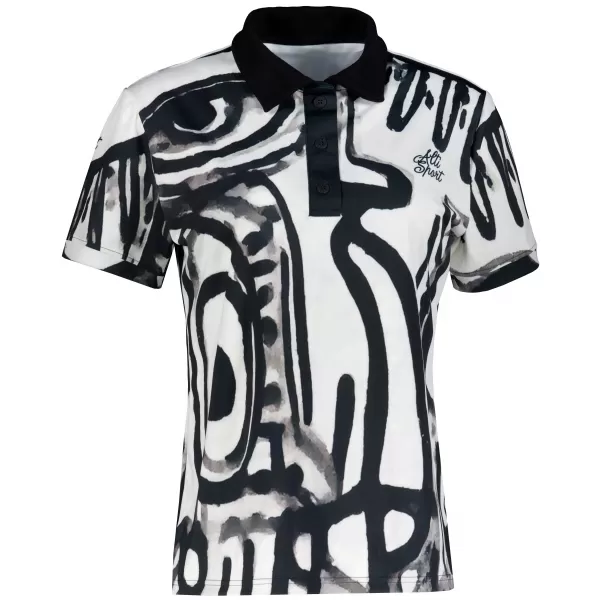  Frauenfunktional T -Shirt mit Premiumkragen ALTISPORT VOJ/ALW111TR05 SCHWARZ-WEIß 