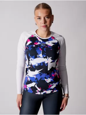 Frauen funktionales t -Shirt mit langen Ärmeln Premium ALTISPORT VOJ/ALW110TR03 VIOLETT -WEIß