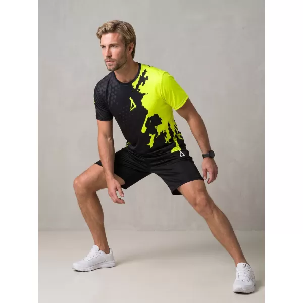  Männer funktionaler T -Shirt Premium ALTISPORT VOJ/ALM112TR01 SCHWARZFLUO GELB 