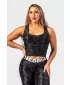 Von der Natur inspiriertes Sport-Crop-Top „Racer-Rücken“ 549 SCHWARZ Nebbia