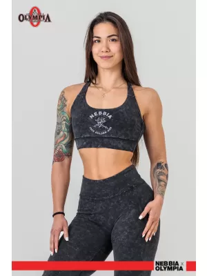 Gewaschener Sport-BH mit mittlerem Halt GOLDEN AGE 778 BLACK Nebbia