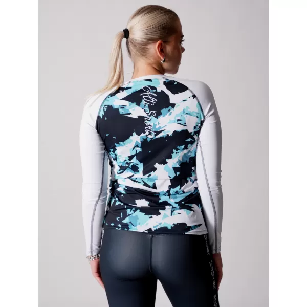  Frauen funktionales t -Shirt mit langen Ärmeln Premium ALTISPORT VOJ/ALW110TR03 BLAU -WHITE 