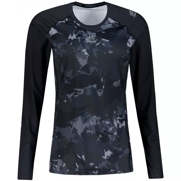  Frauen funktionales t -Shirt mit langen Ärmeln Premium ALTISPORT VOJ/ALW110TR03 SCHWARZ 