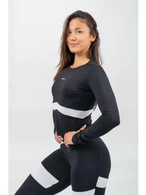 Schwarzes Top mit langen Ärmeln TRUE HERO 242 BLACK Nebbia