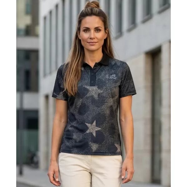  Frauenfunktional T -Shirt mit Premiumkragen ALTISPORT VOJ/ALW111TR05 STERNE 
