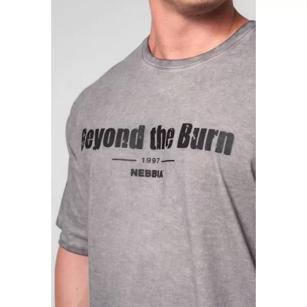  Schweres T-Shirt aus ausgewaschener Baumwolle GRIND 370 LIGHT GREY Nebbia 