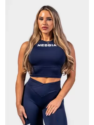 Crop-Top-Tanktop GYM THERAPY 618 DUNKELBLAU Nebbia