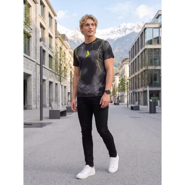  Männer funktionaler T -Shirt Premium ALTISPORT VOJ/ALM113TR01 SCHWARZFLUO GELB 