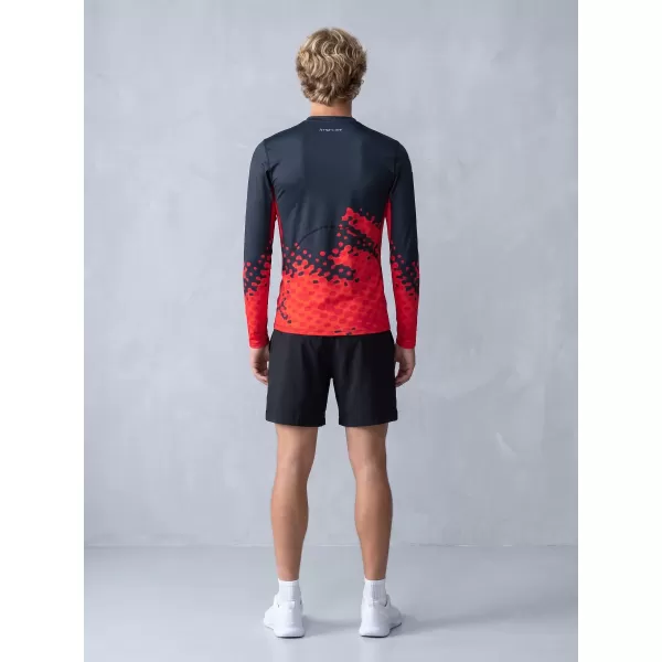  Funktionelle Kompression t -Shirt von Männern mit langarmiger Prämie ALTISPORT VOJ/ALM109TR03 ROT/SCHWARZ 