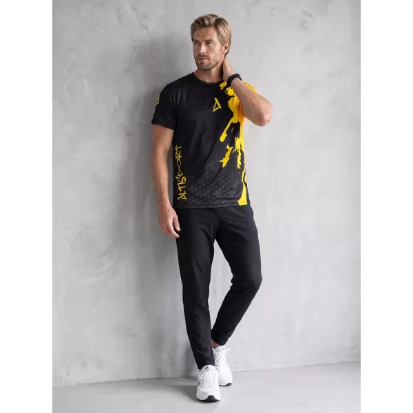  Männer funktionaler T -Shirt Premium ALTISPORT VOJ/ALM112TR01 SCHWARZFLUO ORANGE 