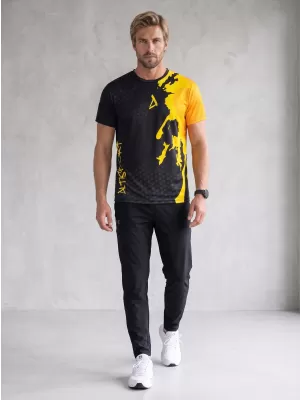 Männer funktionaler T -Shirt Premium ALTISPORT VOJ/ALM112TR01 SCHWARZFLUO ORANGE
