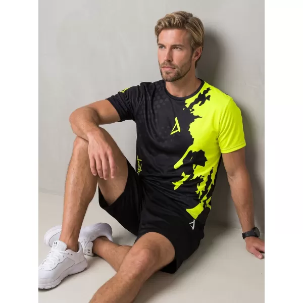  Männer funktionaler T -Shirt Premium ALTISPORT VOJ/ALM112TR01 SCHWARZFLUO GELB 