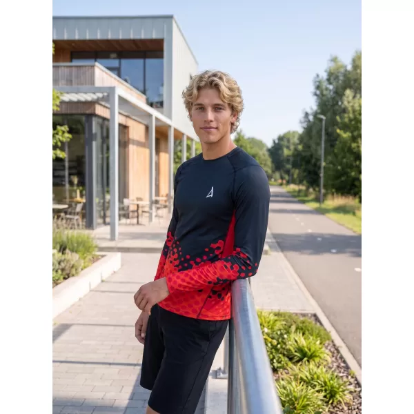  Funktionelle Kompression t -Shirt von Männern mit langarmiger Prämie ALTISPORT VOJ/ALM109TR03 ROT/SCHWARZ 