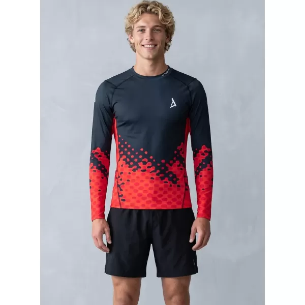  Funktionelle Kompression t -Shirt von Männern mit langarmiger Prämie ALTISPORT VOJ/ALM109TR03 ROT/SCHWARZ 