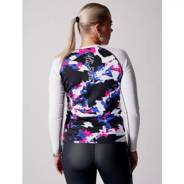  Frauen funktionales t -Shirt mit langen Ärmeln Premium ALTISPORT VOJ/ALW110TR03 VIOLETT -WEIß 