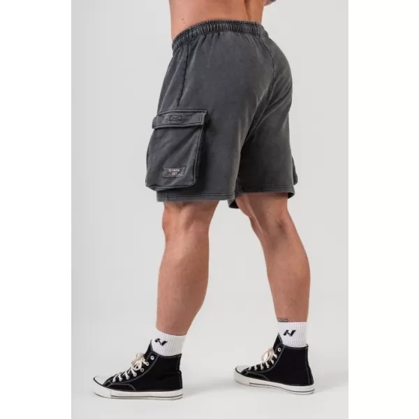  Gewaschene, lockere Cargo-Shorts LEGACY 787 BLACK Nebbia 