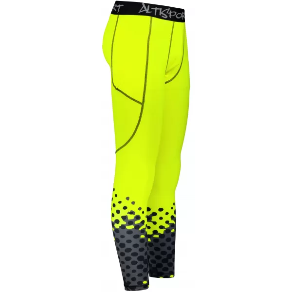  Lange Premium-Sportleggings für Herren ALTISPORT VOJ/ALM109LEG01 FLUOGELB 