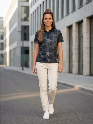 Frauenfunktional T -Shirt mit Premiumkragen ALTISPORT VOJ/ALW111TR05 STERNE