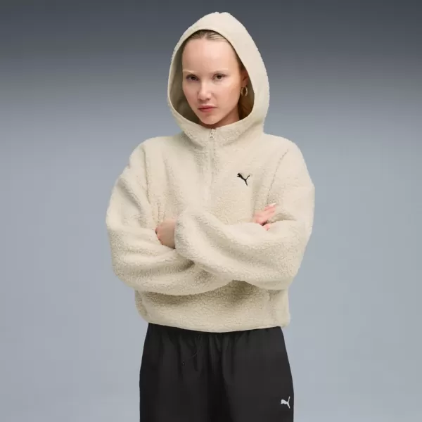  Damen Sweatshirt PUMA WARDROBE ESS OVERSIZED POLAR FLEECE HOODIE 632048-87 WEIß 