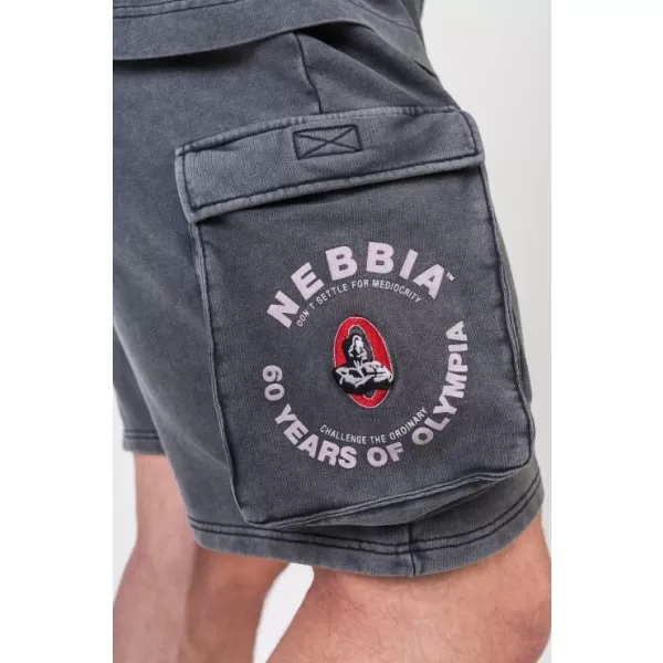  Gewaschene, lockere Cargo-Shorts LEGACY 787 BLACK Nebbia 